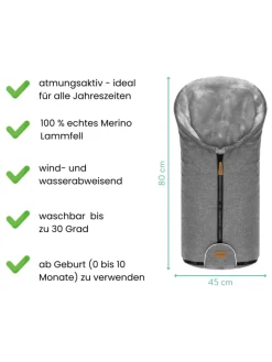 Fillikid Winterfußsack Pamir TOP in Hellgrau-Grau