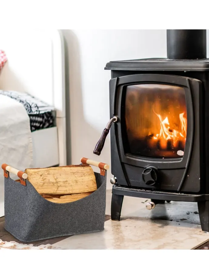 Filzaufbewahrungstasche in dunkelgrau