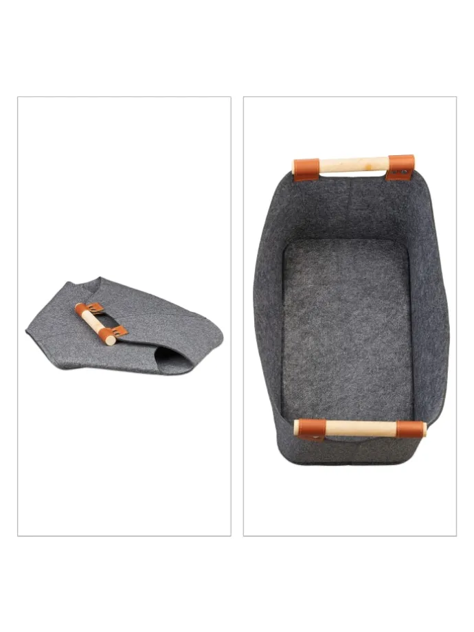 Filzaufbewahrungstasche in dunkelgrau