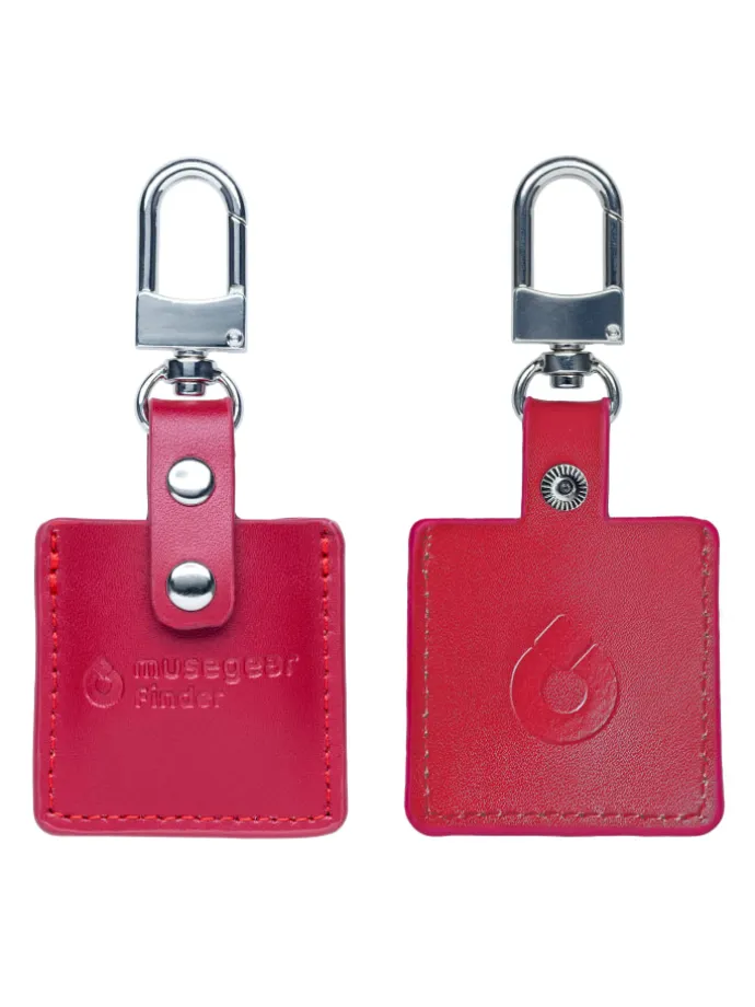 Finder Mini dunkelblau, Finder 2 orange, Finder 2 in Ledertasche Bordeaux