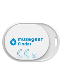 Finder Mini weiß, Finder 2 hellblau, Finder 2 in Ledertasche Bordeaux