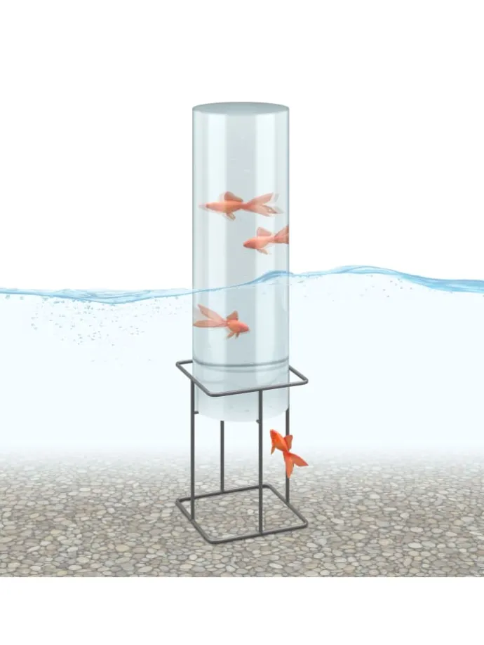 Fischsäule in Transparent/ Grau