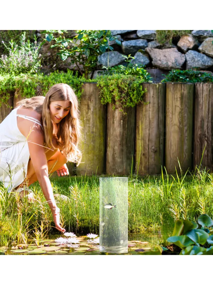 Fischsäule in Transparent/ Grau
