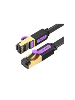 Flaches Netzwerkkabel UTP CAT7 RJ45 Ethernet 10Gbps 15m schwarz