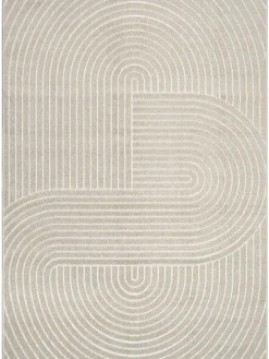 Flachgewebe Outdoor Teppich Santo Plus in Beige