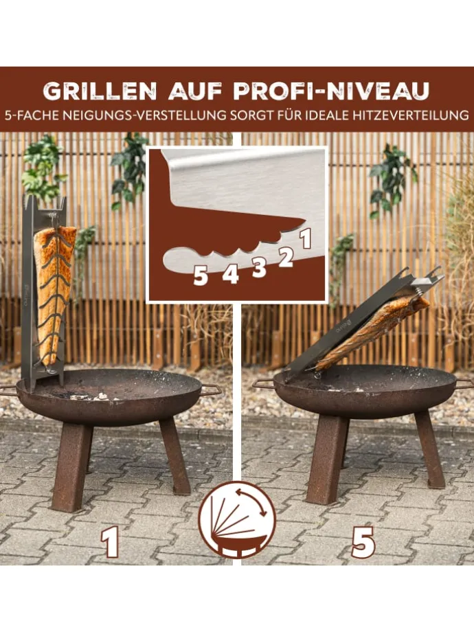 Flammlachshalter 2er Set aus Edelstahl, ca. 16 x 60 x 4 cm (B/H/T)