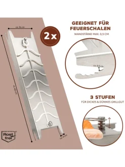 Flammlachshalter 2er Set aus Edelstahl, ca. 16 x 60 x 4 cm (B/H/T)