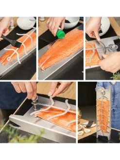 Flammlachshalter 2er Set aus Edelstahl, ca. 16 x 60 x 4 cm (B/H/T)