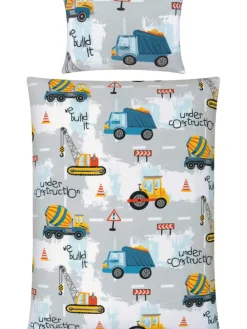 Flanell Kinder-Bettwäsche in grau