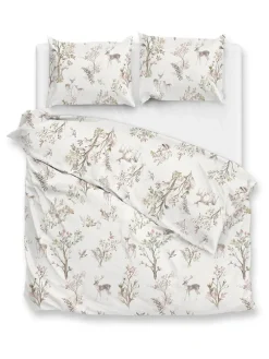 Flanell-Bettwäsche-Set ''Hazel'' in Creme/ Hellbraun