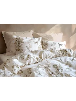 Flanell-Bettwäsche-Set ''Hazel'' in Creme/ Hellbraun