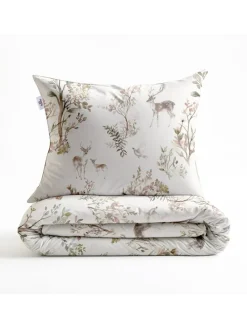 Flanell-Bettwäsche-Set ''Hazel'' in Creme/ Hellbraun