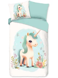 Flanell-Bettwäsche-Set "One" in Weiß/ Mint