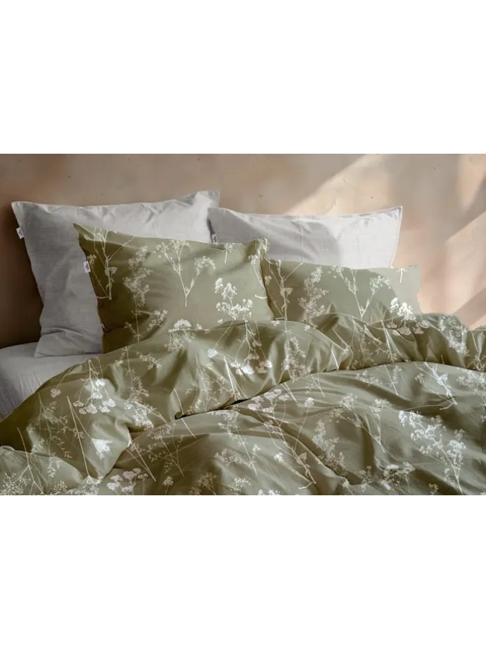 Flanell-Bettwäsche-Set ''Yarrow'' in Grün