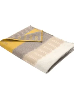 Flanelldecke "Luca" in Gelb/ Grau