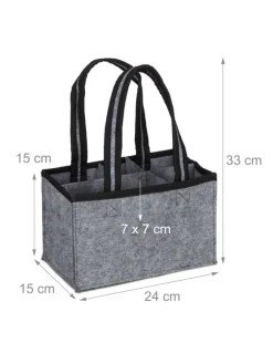 Flaschenträger in Anthrazit - (B)24 x (H)15 x (T)15 cm