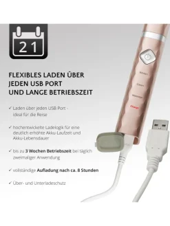 FLASH TRAVEL USB-Schallzahnbürste in roségold