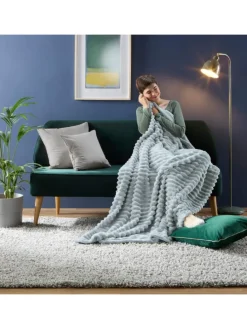 Fleece, Microfaser Wohndecke 2er-Pack Aosta in silbergrau