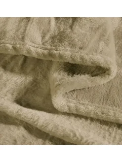 Fleece, Microfaser Wohndecke Amarillo in beige