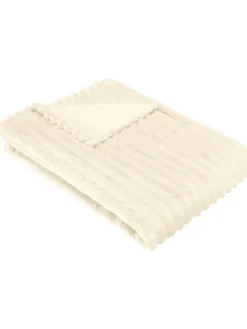 Fleece, Microfaser Wohndecke Aosta in wollweiß