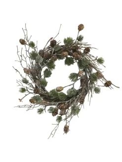 Fleur Kranz aus Zedernholz mit Zapfen in grün