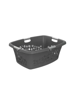 Flowers Wäschekorb 50l mit 4 Griffen, Kunststoff (PP) in Anthrazit