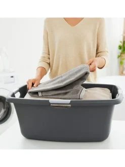 Flowers Wäschewanne 50l mit 4 Griffen, Kunststoff (PP) in Anthrazit