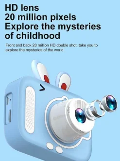 Fotokamera in Hellblau