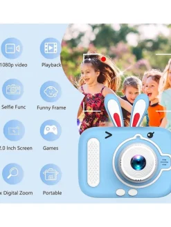 Fotokamera in Hellblau