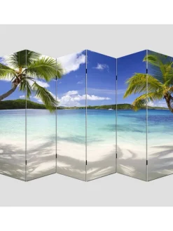 Foto-Paravent Bagheria, 180x240cm, Strand