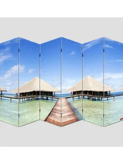 Foto-Paravent Bagheria, 180x240cm, Strand