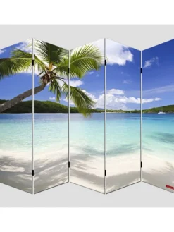 Foto-Paravent Bagheria, 180x200cm, Strand