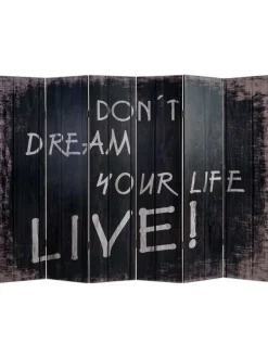 Foto-Paravent im Shabby-Look, 180x240cm, Spruch