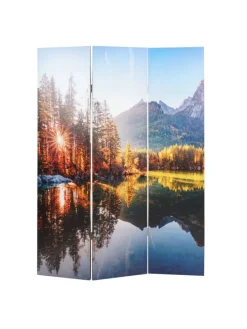 Foto-Paravent mit Schallschutz L55, 180x122cm Waldsee