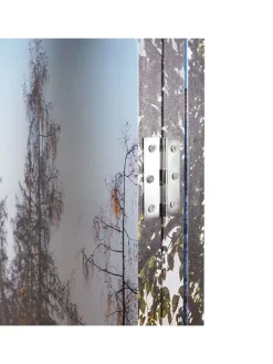 Foto-Paravent mit Schallschutz L55, 180x122cm Waldsee