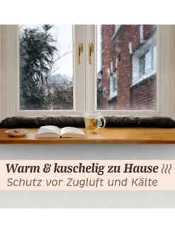 für Fenster bis 120cm - Waschbar - Energiesparend - Extra Lang