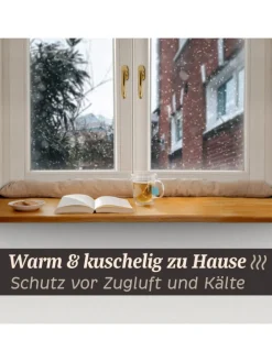 für Fenster bis 120cm - Waschbar - Energiesparend - Extra Lang
