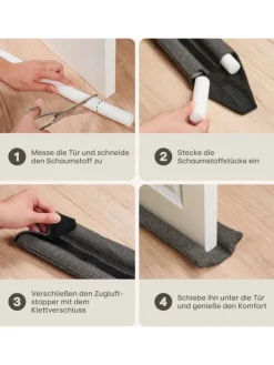 für Türen 70-100cm Waschbarer Stoff - Energiesparend - Stoff - Grau