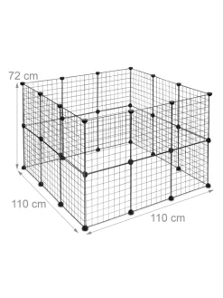 Freilaufgehege in Schwarz - (B)100 x (H)72 x (T)110 cm