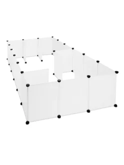 Freilaufgehege in Weiß - (B)110 x (H)92 x (T)110 cm