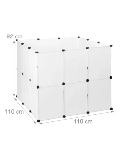 Freilaufgehege in Weiß - (B)110 x (H)92 x (T)110 cm