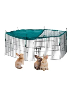 Freilaufgehege mit Netz-Abdeckung in Grün - Ø 110 cm