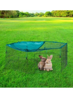 Freilaufgehege mit Netz-Abdeckung in Grün - Ø 110 cm