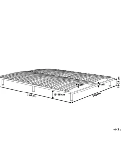 Freistehender Lattenrost COMBOURG in Schwarz - (W) 140 x (H) 18 x (L) 197 cm