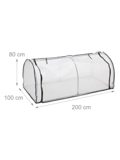 Frühbeet in Weiß/ Schwarz - (B)100 x (H)80 x (T)200 cm