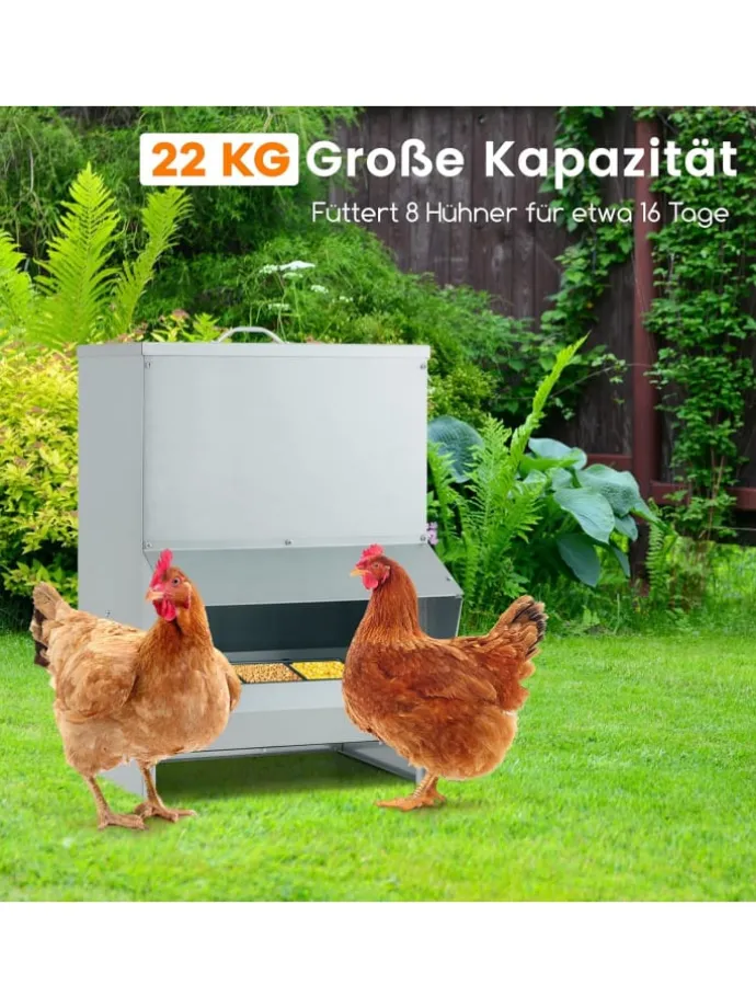 Futterautomat 35x35x54,5cm in Silber