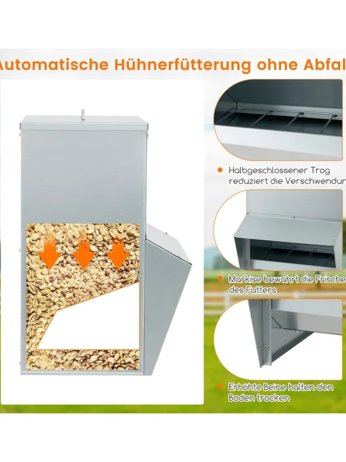 Futterautomat 35x35x54,5cm in Silber