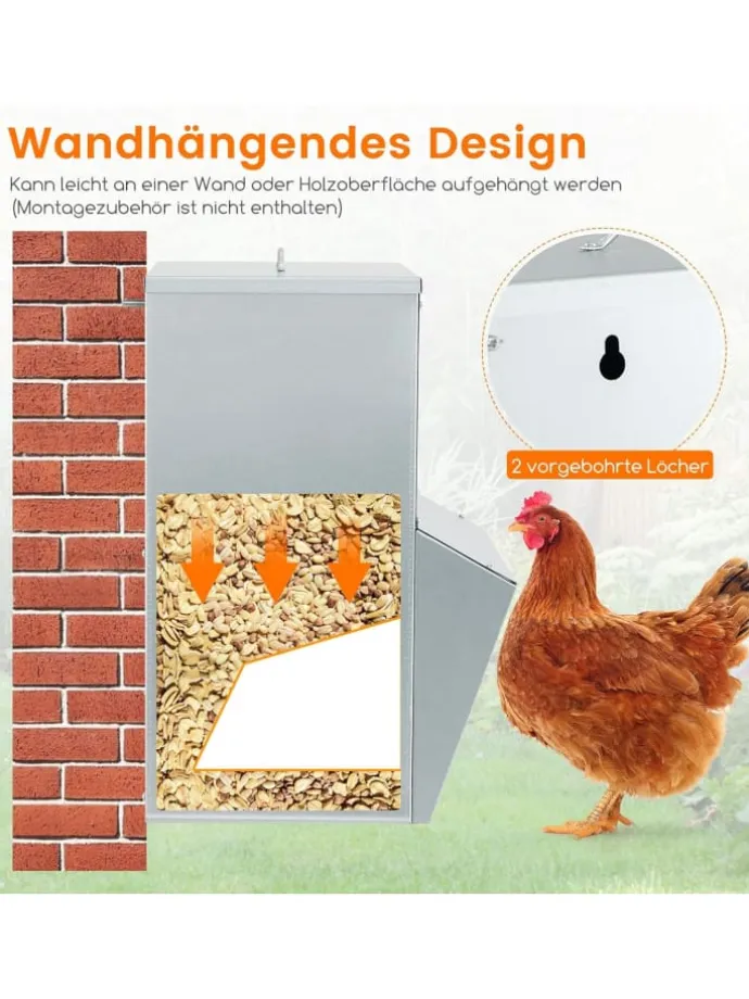 Futterautomat 35x35x54,5cm in Silber