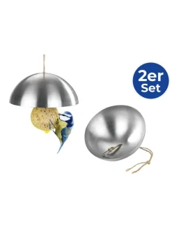 Futterspender in Silber - (H)5,5 x Ø 13,5 cm