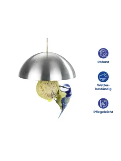 Futterspender in Silber - (H)5,5 x Ø 13,5 cm